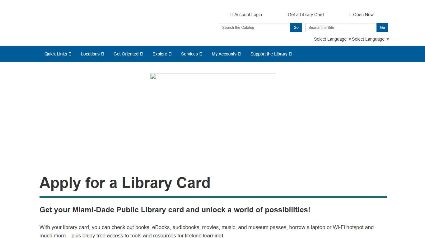Apply for a Library Card - Miami-Dade Public Library System